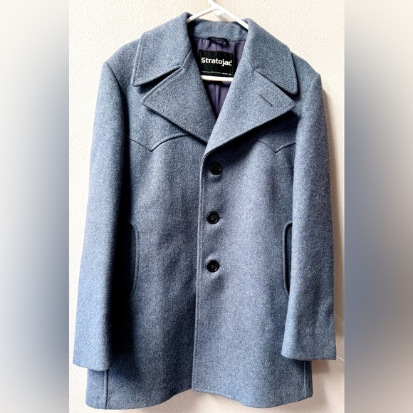 Vintage Stratojac Single-Breasted Wool-Blend Peacoat Mens Size 38~New~NICE! - Picture 2 of 9